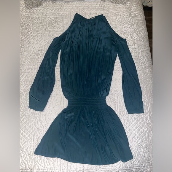 Ramy Brook Lauren Emerald Green Cold Shoulder Mini Dress XS - Picture 3 of 6